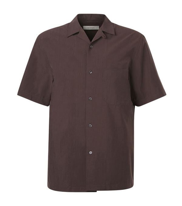 Umit Benan Havana silk-blend bowling shirt