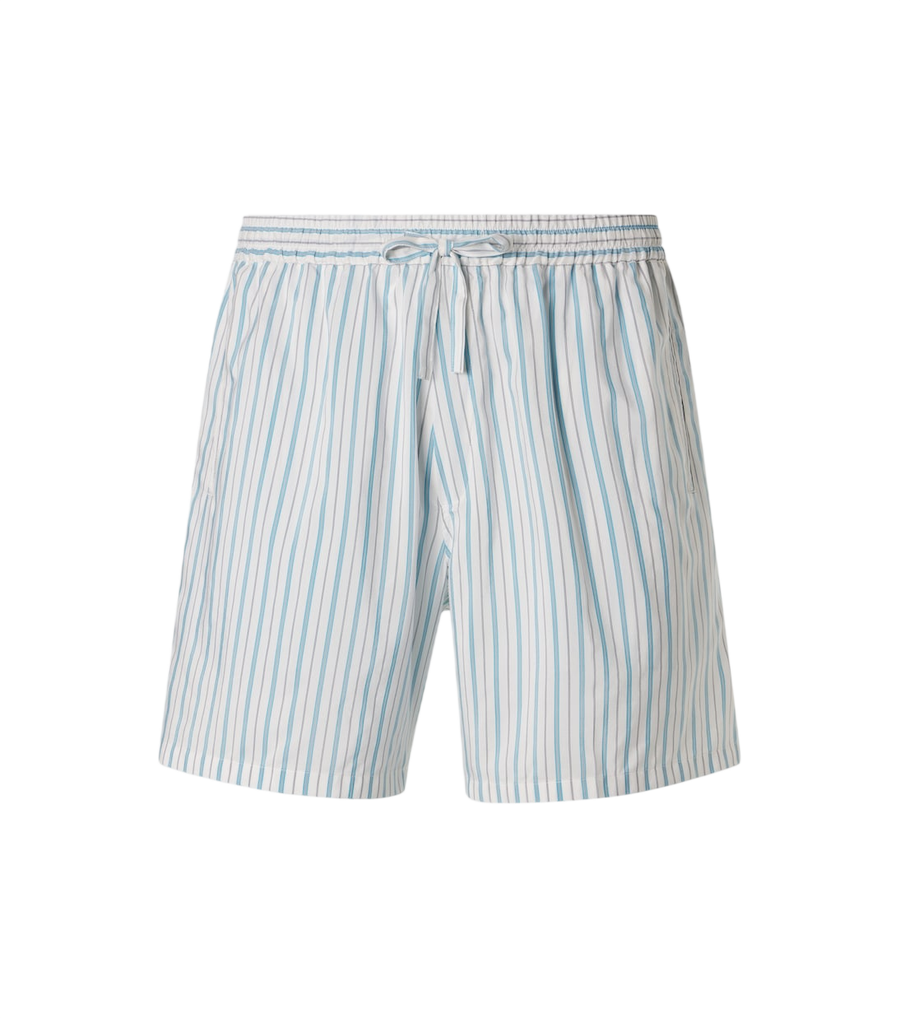 Umit Benan Julian striped silk and cotton shorts