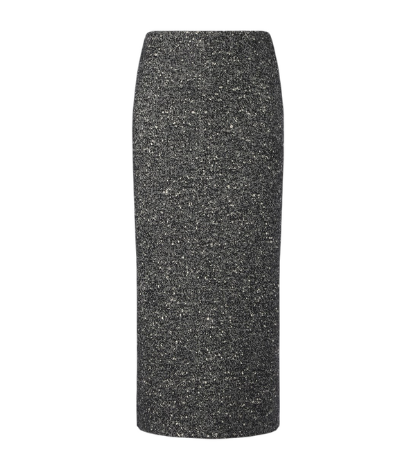Valentino Chevron wool-blend bouclé pencil skirt