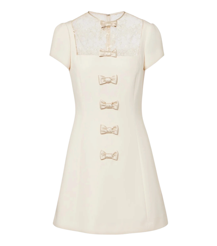 Valentino Crepe Couture Lace-Trimmed Minidress [white-bg-processed] 1786641481052