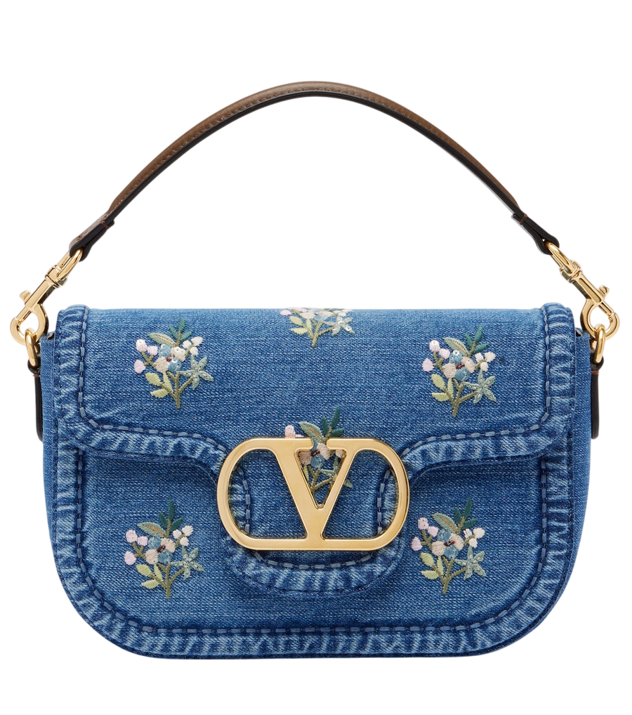 Bolso de mano mediano Valentino Garavani Alltime de mezclilla