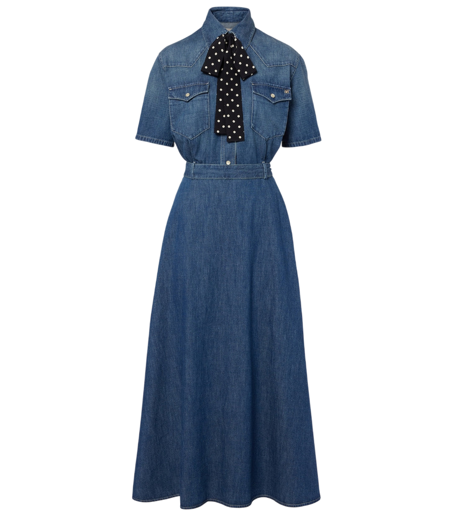 Robe polo en denim ceinturée Valentino Garavani