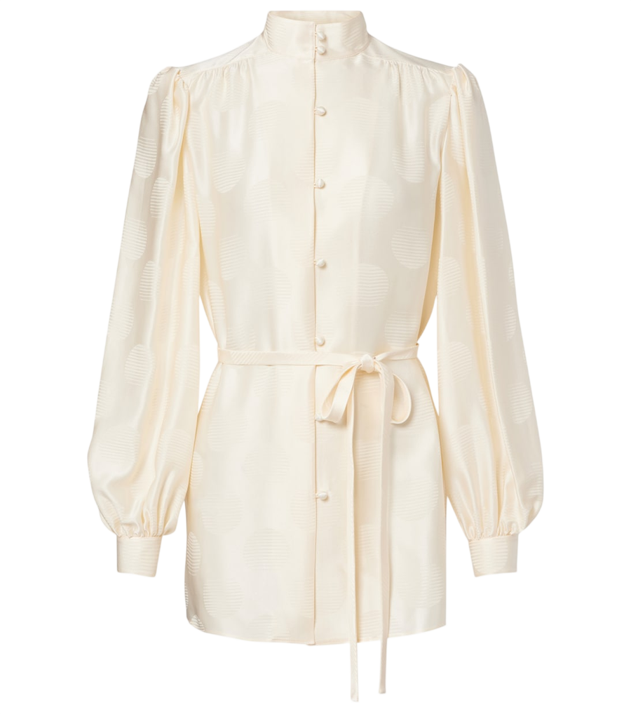 Chemise à ceinture en jacquard de soie Valentino Garavani