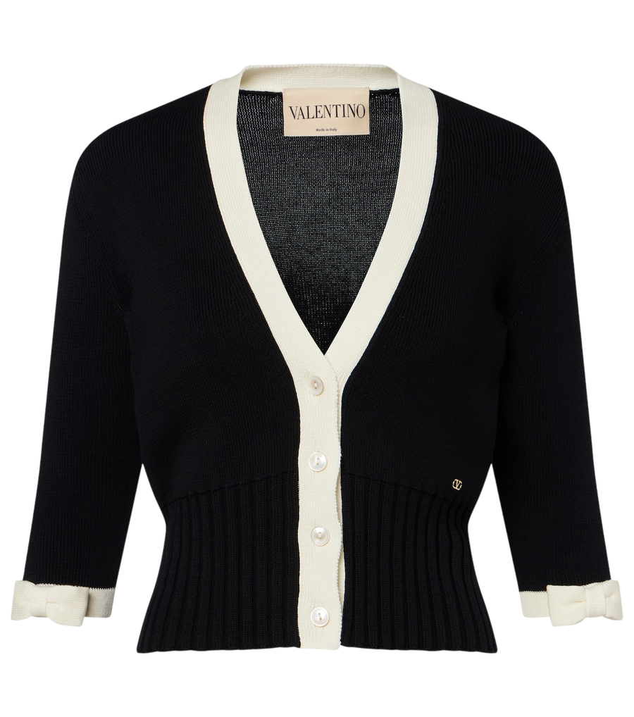 Valentino Garavani Bow-detail cotton cardigan