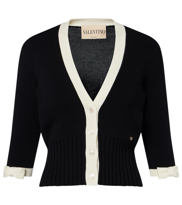Valentino Garavani Bow-detail cotton cardigan