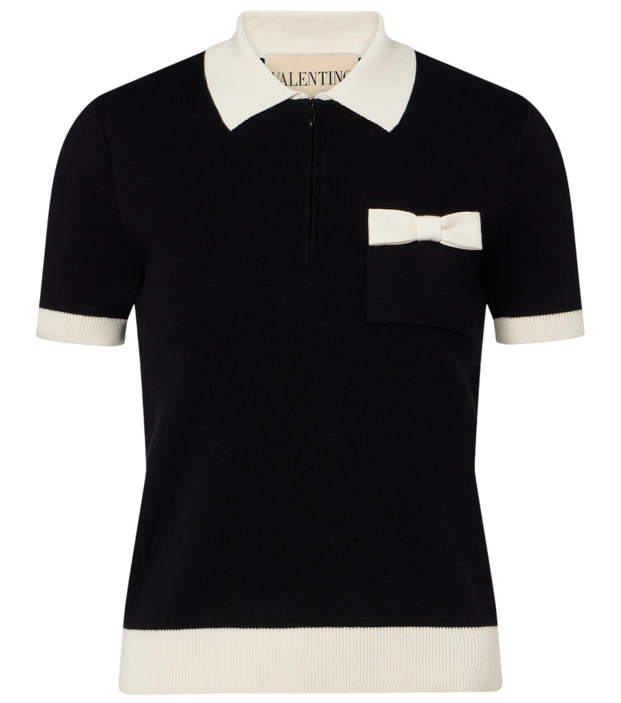 Valentino Garavani Bow-detail cotton polo shirt