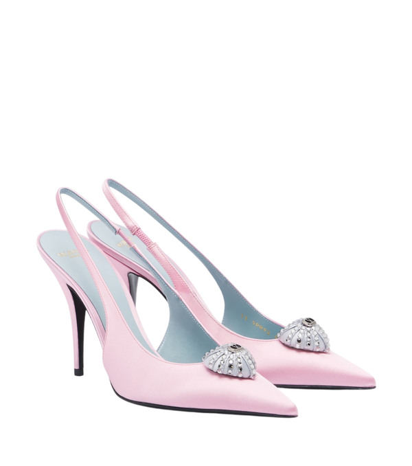 Zapatos de salón destalonados Cœur Royal de satén de Valentino Garavani