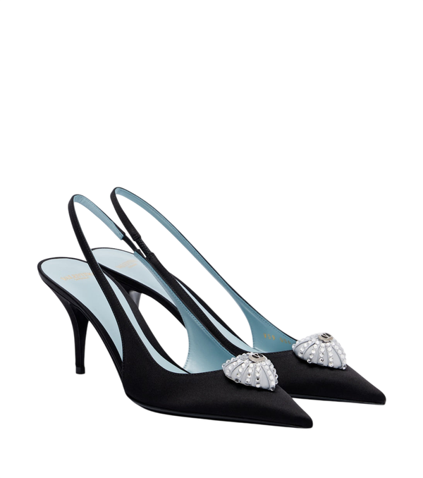Valentino Garavani Cœur Royal velvet slingback pumps