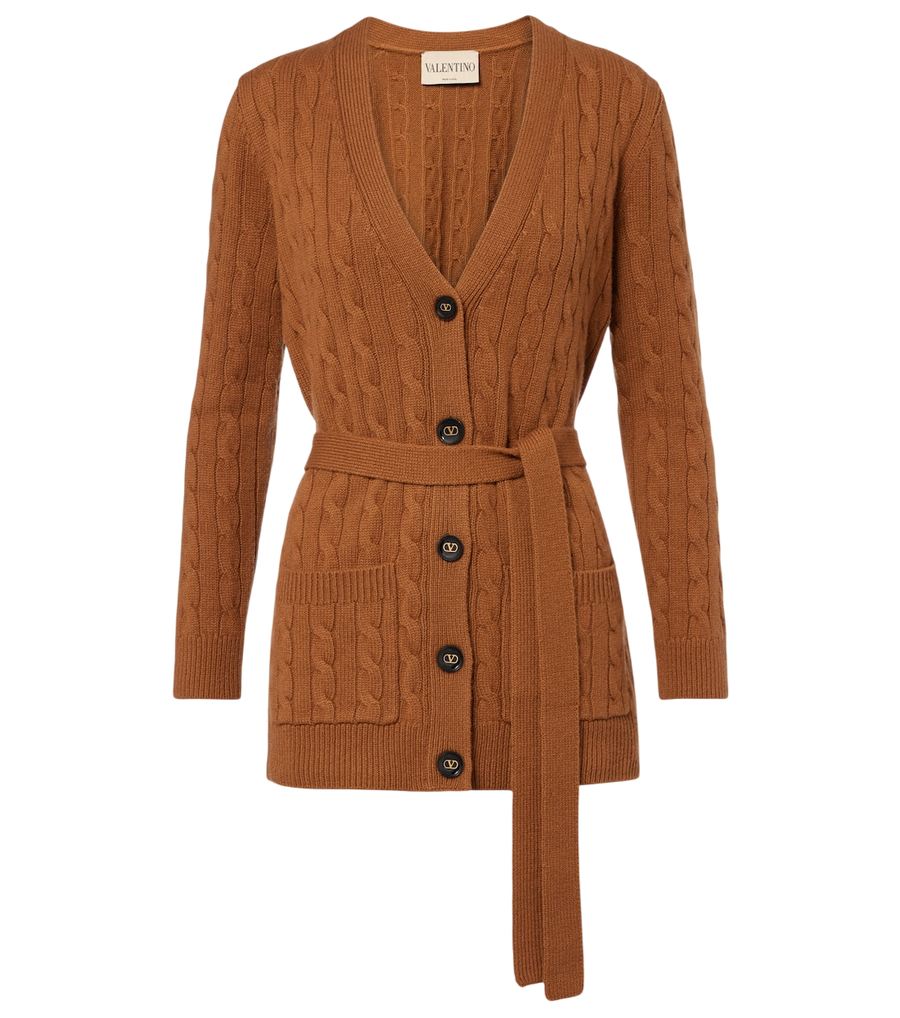 Valentino Garavani Cable-knit cashmere cardigan