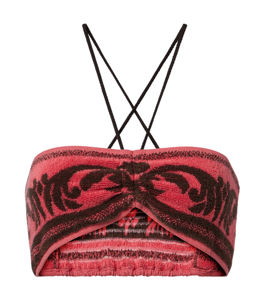 Valentino Garavani Cotton terry jacquard bra top