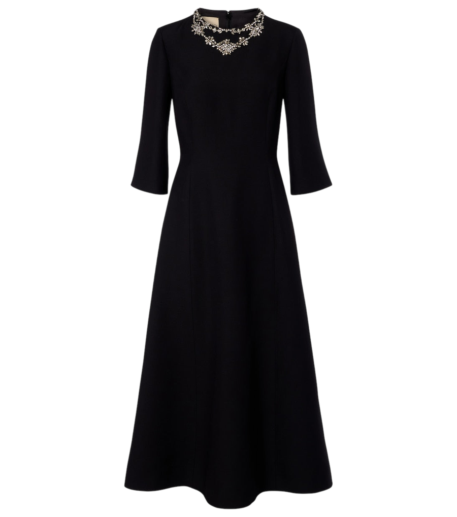 Robe midi ornée Valentino Garavani en crêpe Couture