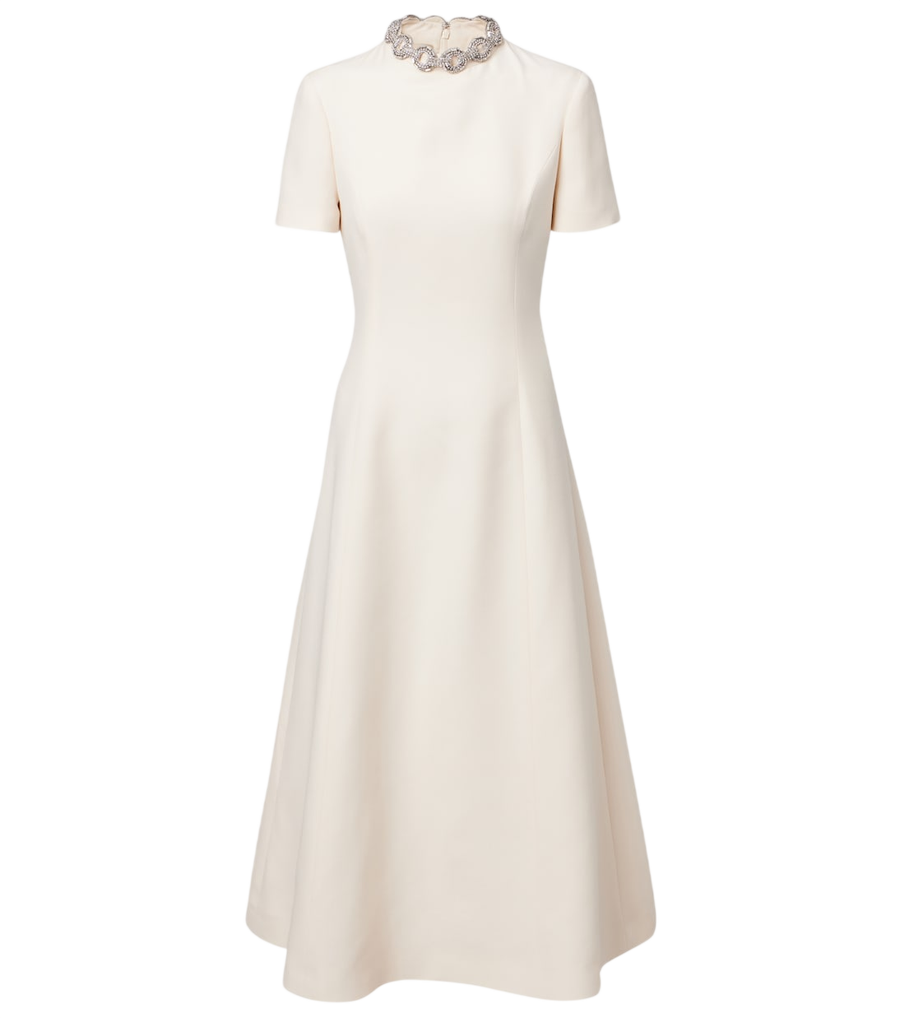 Robe midi ornée Valentino Garavani en crêpe Couture
