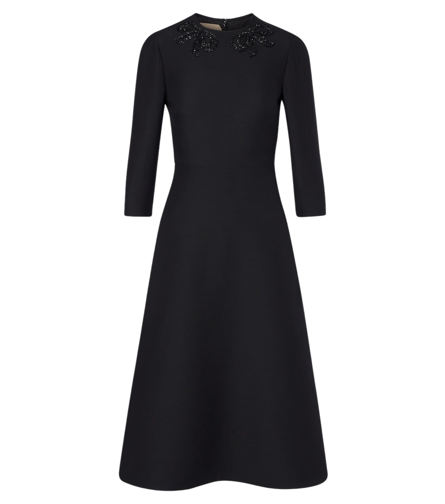Robe midi ornée Valentino Garavani en crêpe Couture
