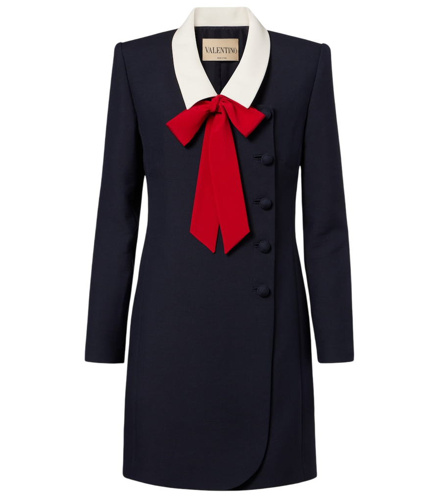 Mini-robe Valentino Garavani en Crêpe Couture à col lavallière