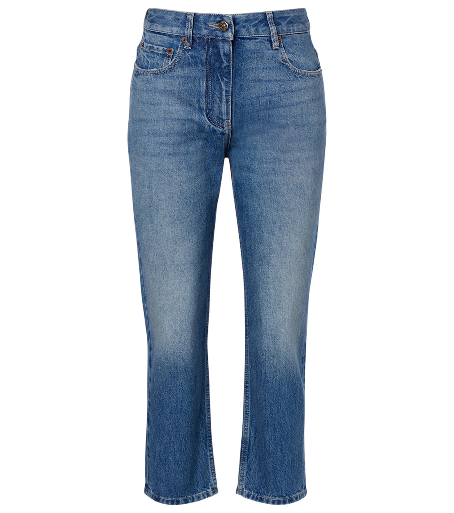 Valentino Garavani Jeans dritti corti e scoloriti