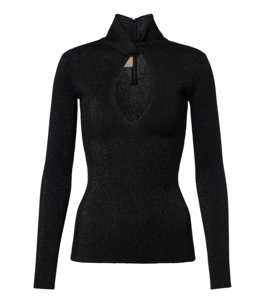Valentino Garavani Cut-out lamé sweater