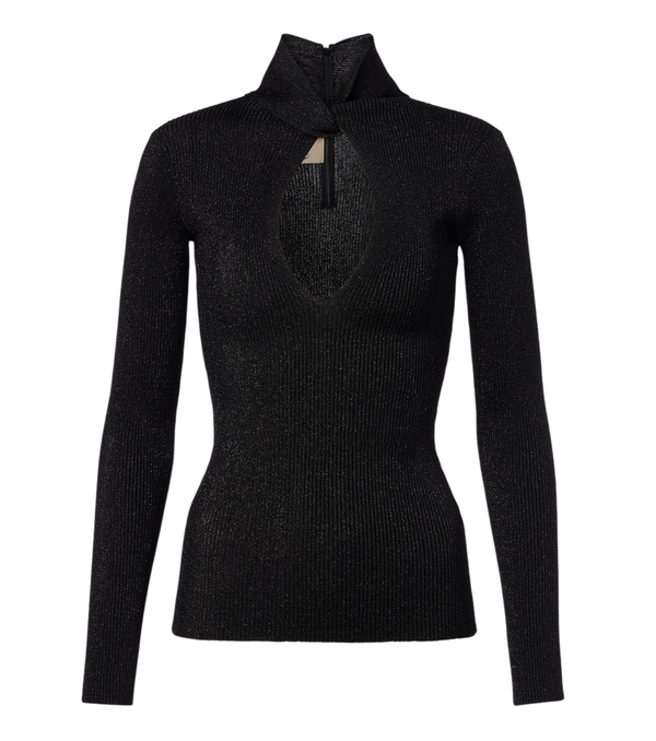 Valentino Garavani Cut-out lamé sweater