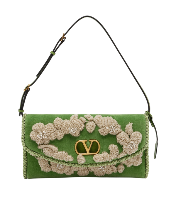 Valentino Garavani DeVain embellished velvet shoulder bag