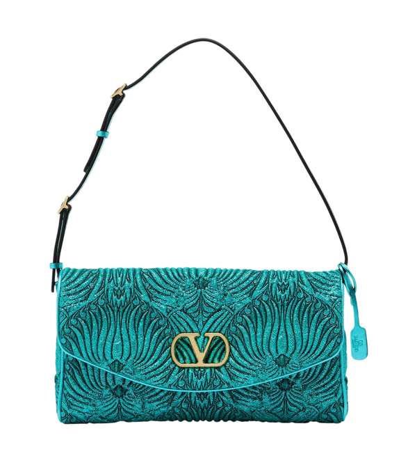 Valentino Garavani DeVain Small cloqué jacquard shoulder bag