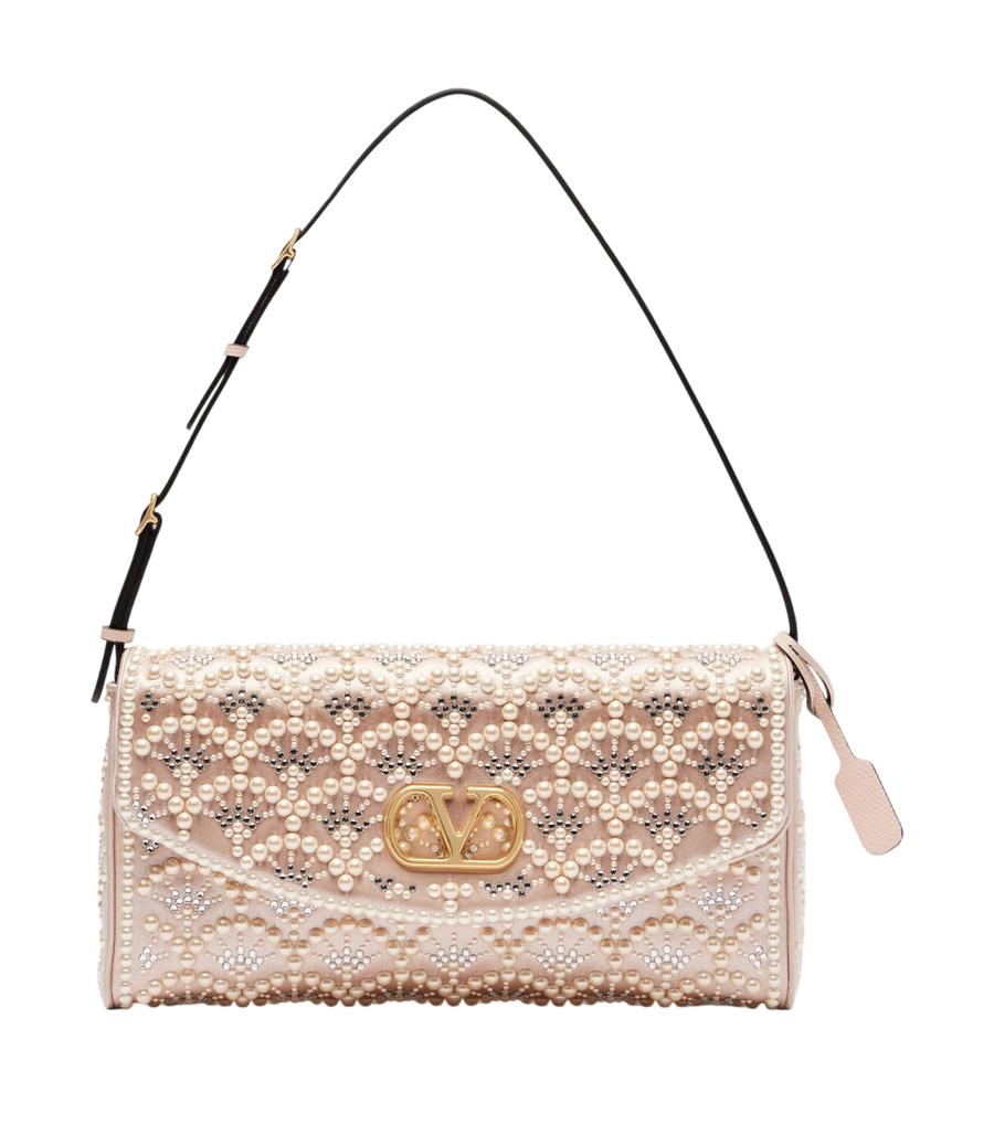 Valentino Garavani DeVain Small embellished satin shoulder bag