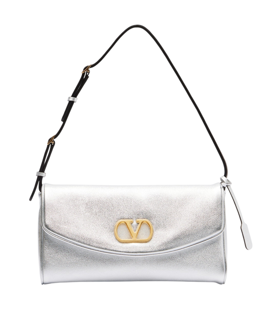 Valentino Garavani DeVain Small metallic leather shoulder bag