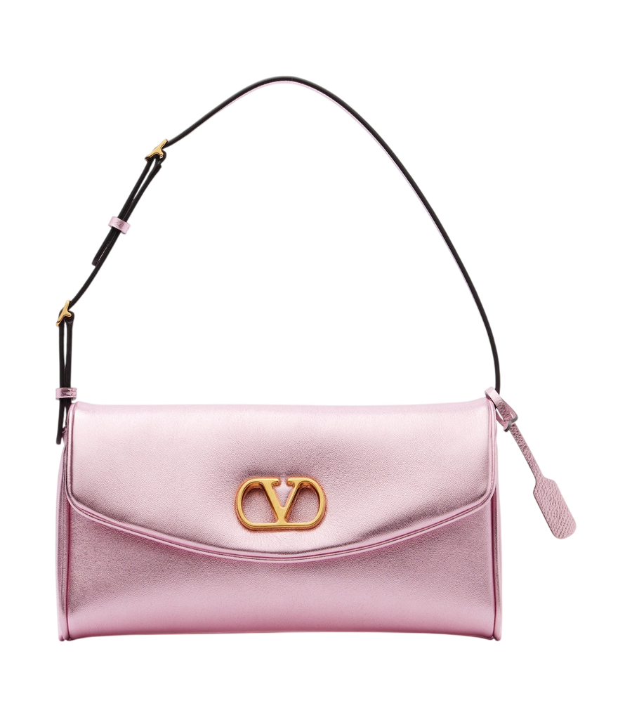Valentino Garavani DeVain Small metallic leather shoulder bag