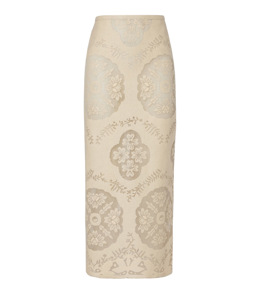 Valentino Garavani Floral cotton-blend midi skirt