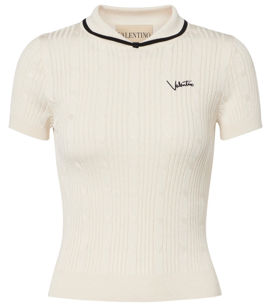 Valentino Garavani Logo cotton-blend top