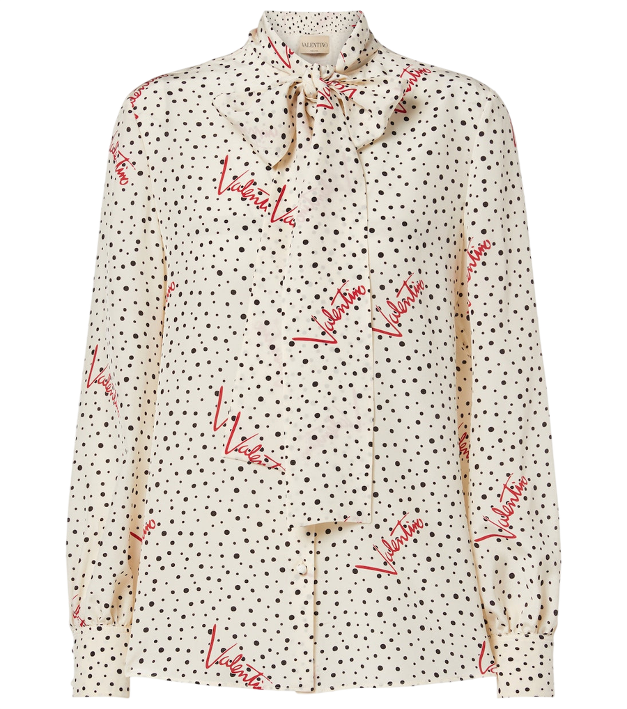 Chemise en crêpe de Chine de soie Valentino Garavani Plus De Pois