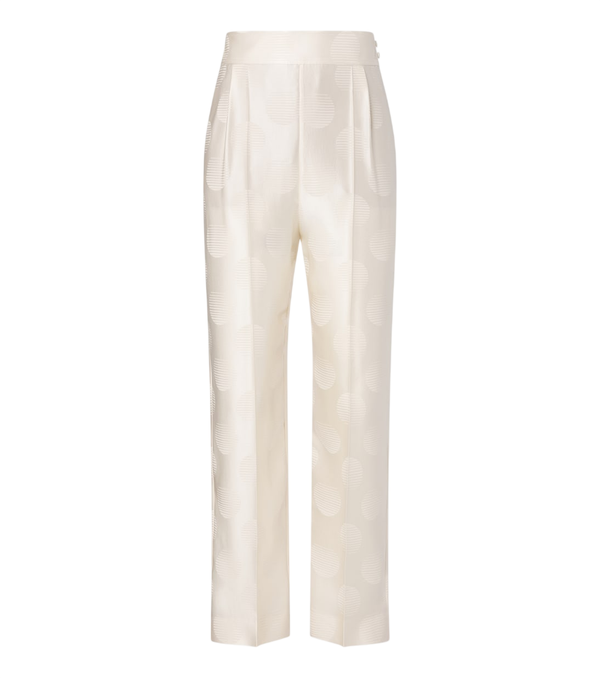 Pantalones pitillo de jacquard de seda con estampado de lunares de Valentino Garavani