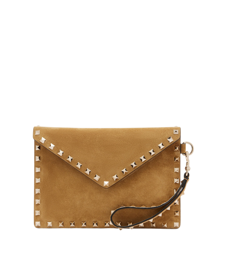 Pochette moyenne en daim Rockstud Valentino Garavani