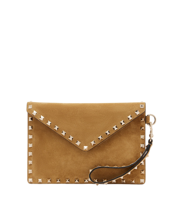 Valentino Garavani Rockstud Medium suede pouch