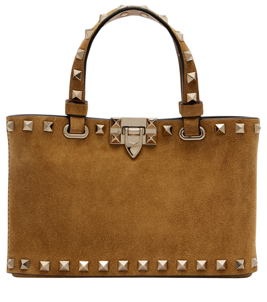Valentino Garavani Rockstud Mini suede top-handle bag