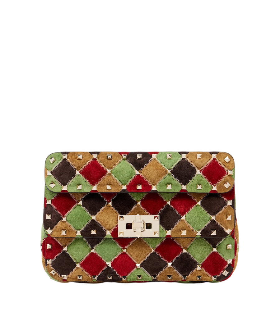 Valentino Garavani Rockstud Small suede shoulder bag