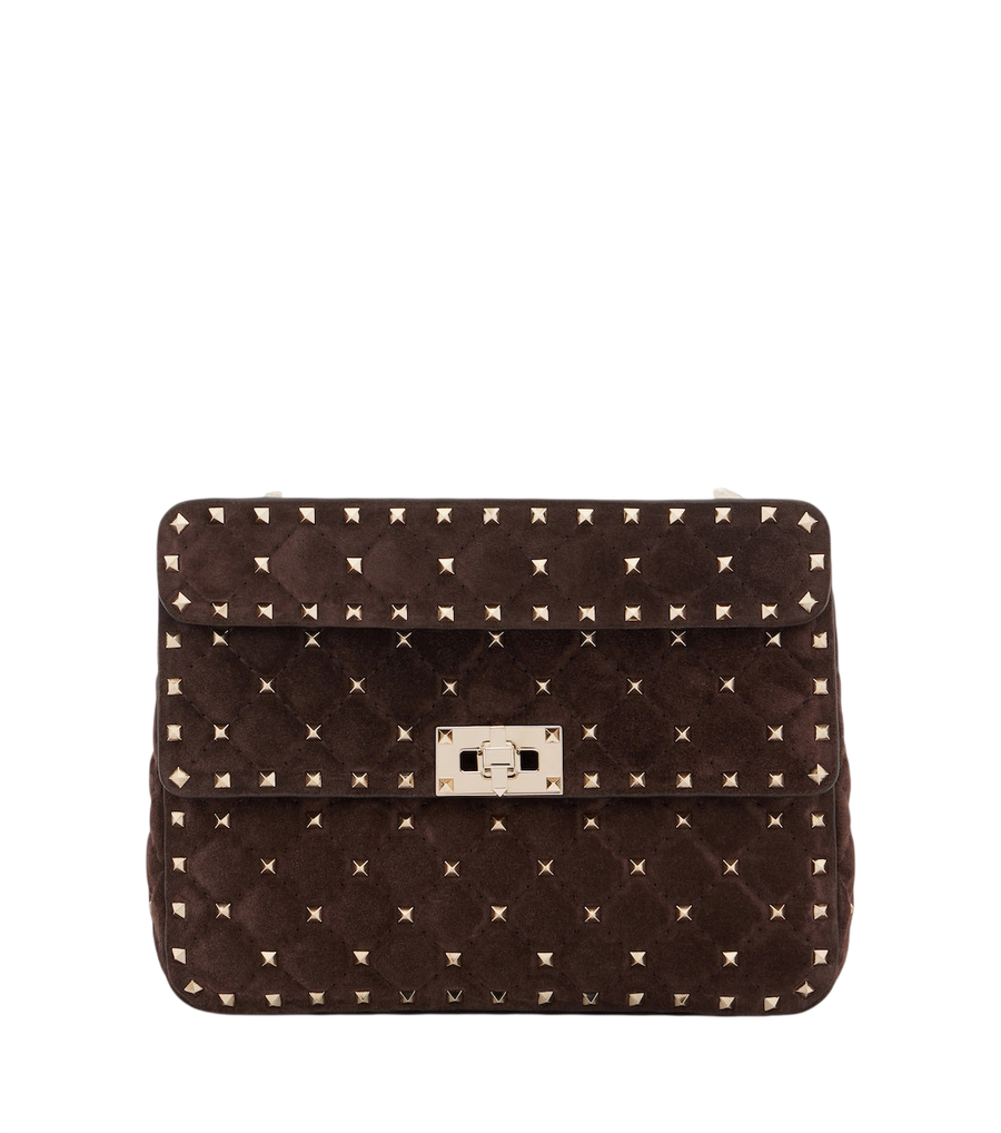 Valentino Garavani Rockstud Spike Medium suede top-handle bag