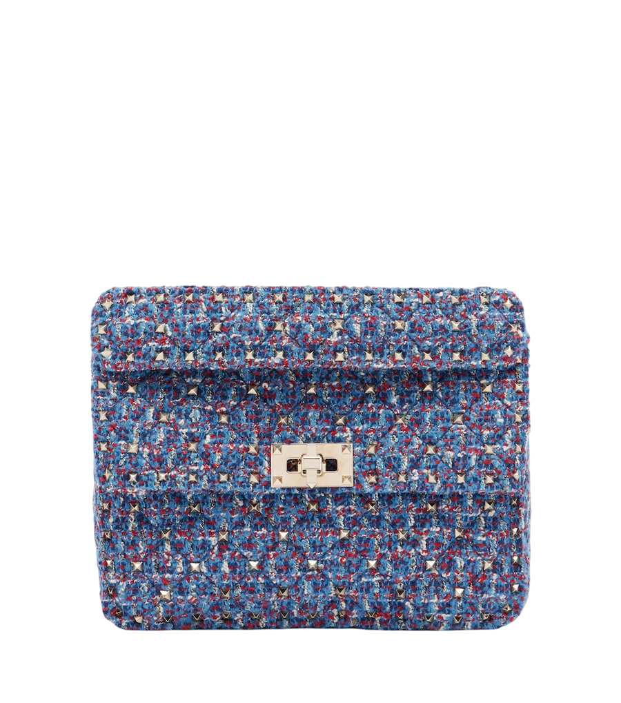 Valentino Garavani Rockstud Spike Medium tweed top-handle bag