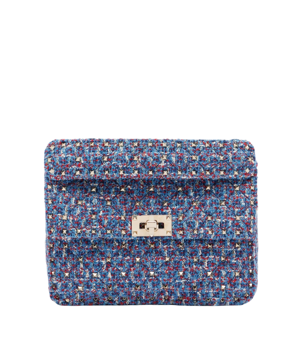 Valentino Garavani Rockstud Spike Medium tweed top-handle bag