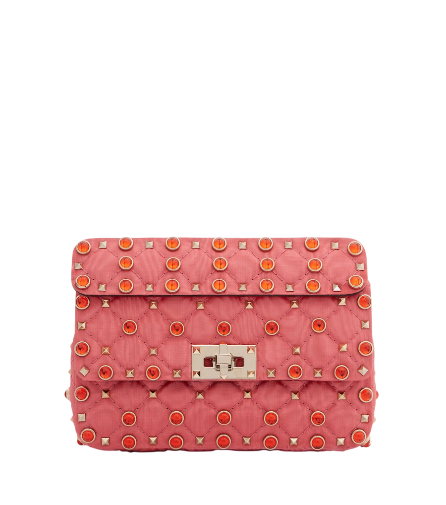 Valentino Garavani Rockstud Spike Small moiré top-handle bag