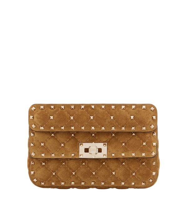 Valentino Garavani Rockstud Spike Small suede top-handle bag