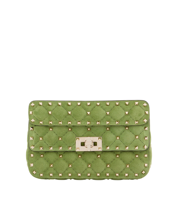 Valentino Garavani Rockstud Spike Small suede top-handle bag