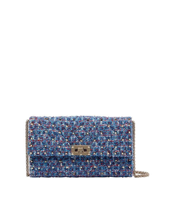 Valentino Garavani Rockstud Spike tweed shoulder bag