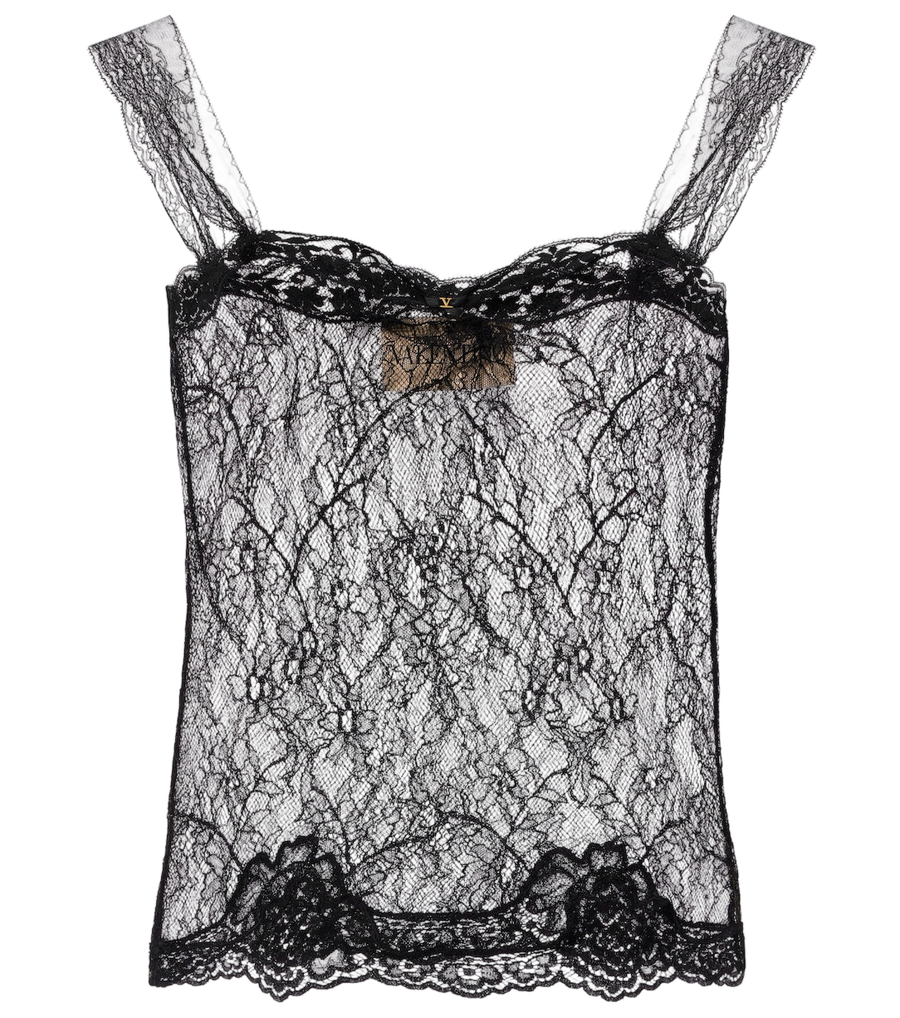 Top de encaje transparente de Valentino Garavani