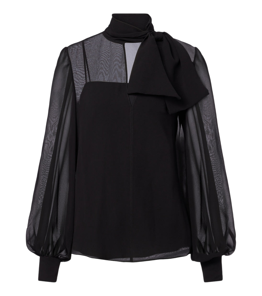 Blouse en mousseline de soie mélangée Valentino Garavani