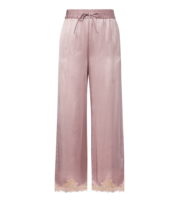Pantalones de pierna ancha de satén de crepé de seda de Valentino Garavani