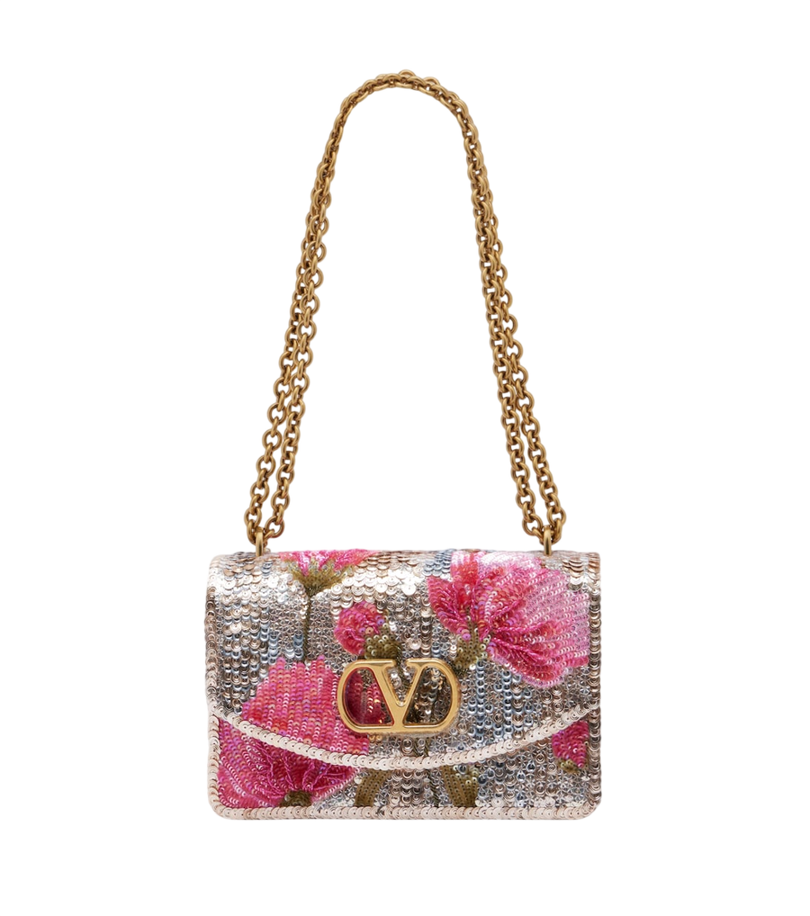 Valentino Garavani Vain Small sequined floral shoulder bag