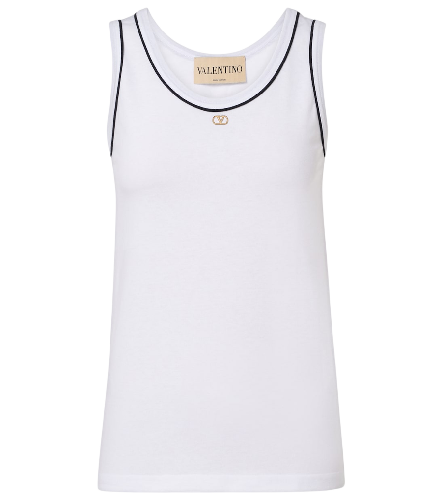 Camiseta sin mangas de punto de algodón VLogo de Valentino Garavani
