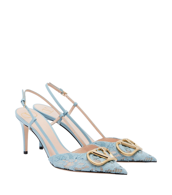 Valentino Garavani VLogo lace slingback pumps