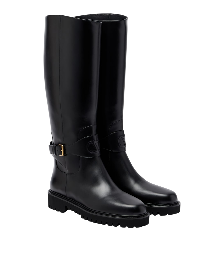 Valentino Garavani VLogo leather knee-high boots