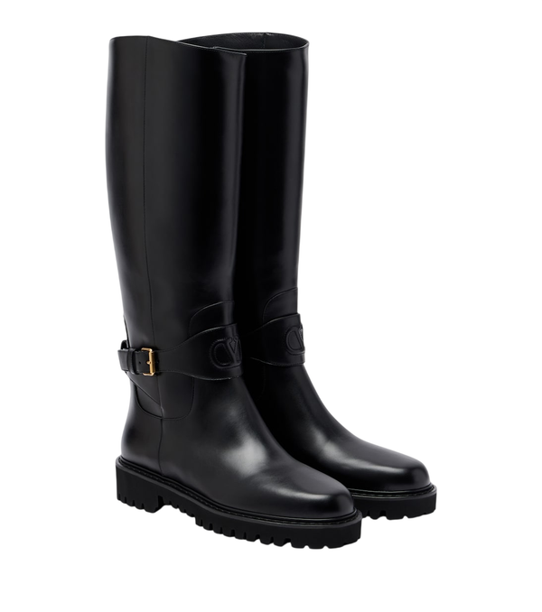 Valentino Garavani VLogo leather knee-high boots