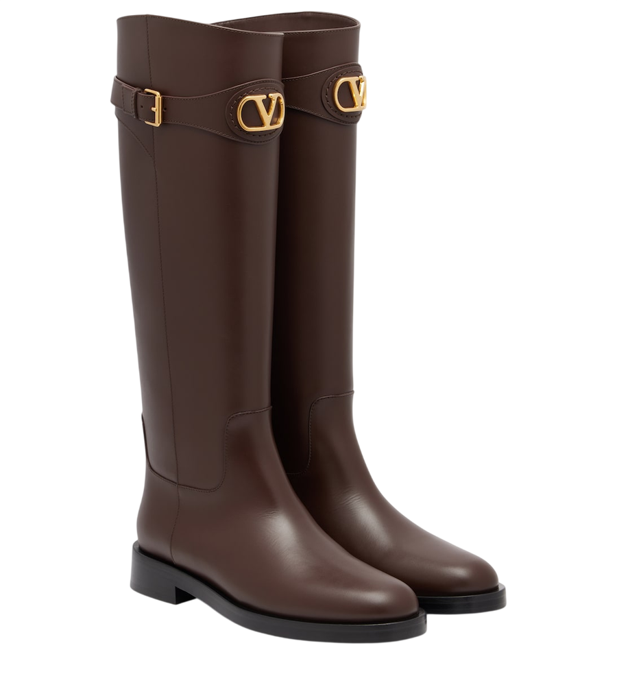 Valentino Garavani VLogo leather knee-high boots